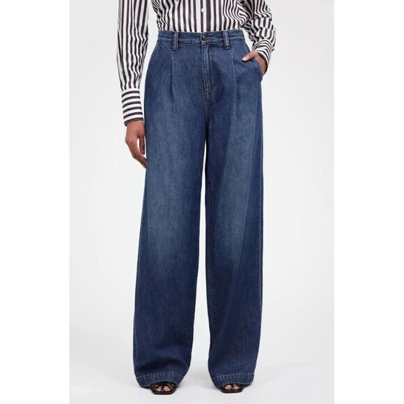 NWT Madewell The Harlow Wide-Leg Jean Airy Denim Edition Fieldale‎ Wash Size 32T - Picture 1 of 14